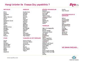 Hangi Ürünler ile Freeze Dry Yapabiliriz?